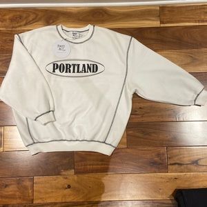 Princess Polly - Portland Oversized Crewneck White Sweatshirt NEVER WORN